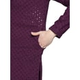 thumbnail image 4 of Indian Chikankari Sequined Cotton Men's Kurta Pajama Party Wear (Purple, XS), 4 of 7