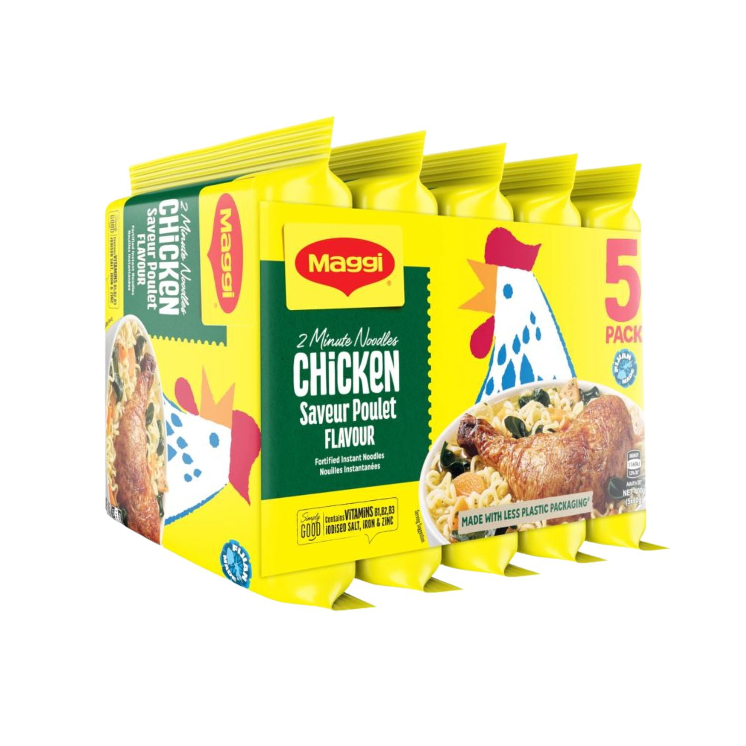 Instant 2 Minute MAGGI Noodles Chicken Flavor (Pack Of 10 x 80g EA) Enjoy your Chicken flavoured noodles, To boost the goodness in your bowl ... HALAL