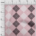 thumbnail image 1 of oneOone Cotton Poplin Pastel Pink Fabric Argyle Check Dress Material Fabric Print Fabric By The Yard 56 Inches Wide, 1 of 4