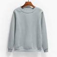 thumbnail image 2 of Clearance Black Sweatshirt Women Women's Plain Versatile Sweatshirt Without Hood Large Sizes Basic Long Sleeve Autumn Winter Long Sleeve Tops Casual Crew Neck Jumper Shirt Sweatshirt, 2 of 5