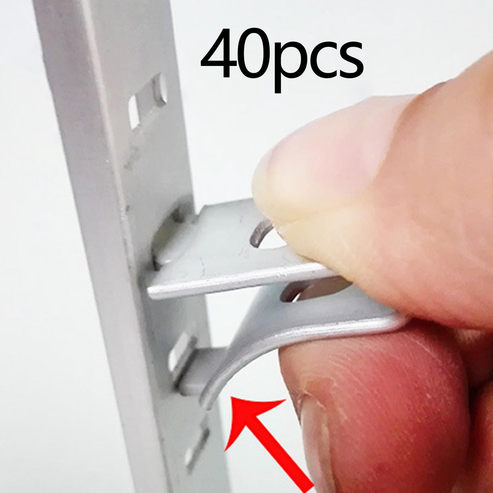 Baoblaze 40 Pieces Cabinet Shelf Clips Easy to Install Adjustable Shelf Bracket Clips