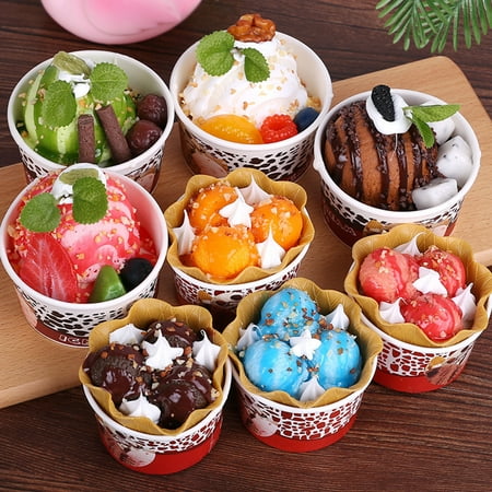 

Riguas Simulated Ice Cream Realistic Handmade Photography Props Children Toy Artificial Food Haagen Dazs Snowball for Cake Shop
