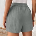 thumbnail image 4 of HongQid Womens Casual Shorts Elastic Waist Textured Summer Lounge Shorts with Side Pockets for Loungewear, 4 of 7