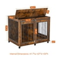 thumbnail image 5 of Pefilos 43" Sliding Door Dog Crate with Partition for Two Puppies, Furniture Style Dog Cage with Wheels, Dog House Kennel for Indoor Dogs, Brown, 5 of 16