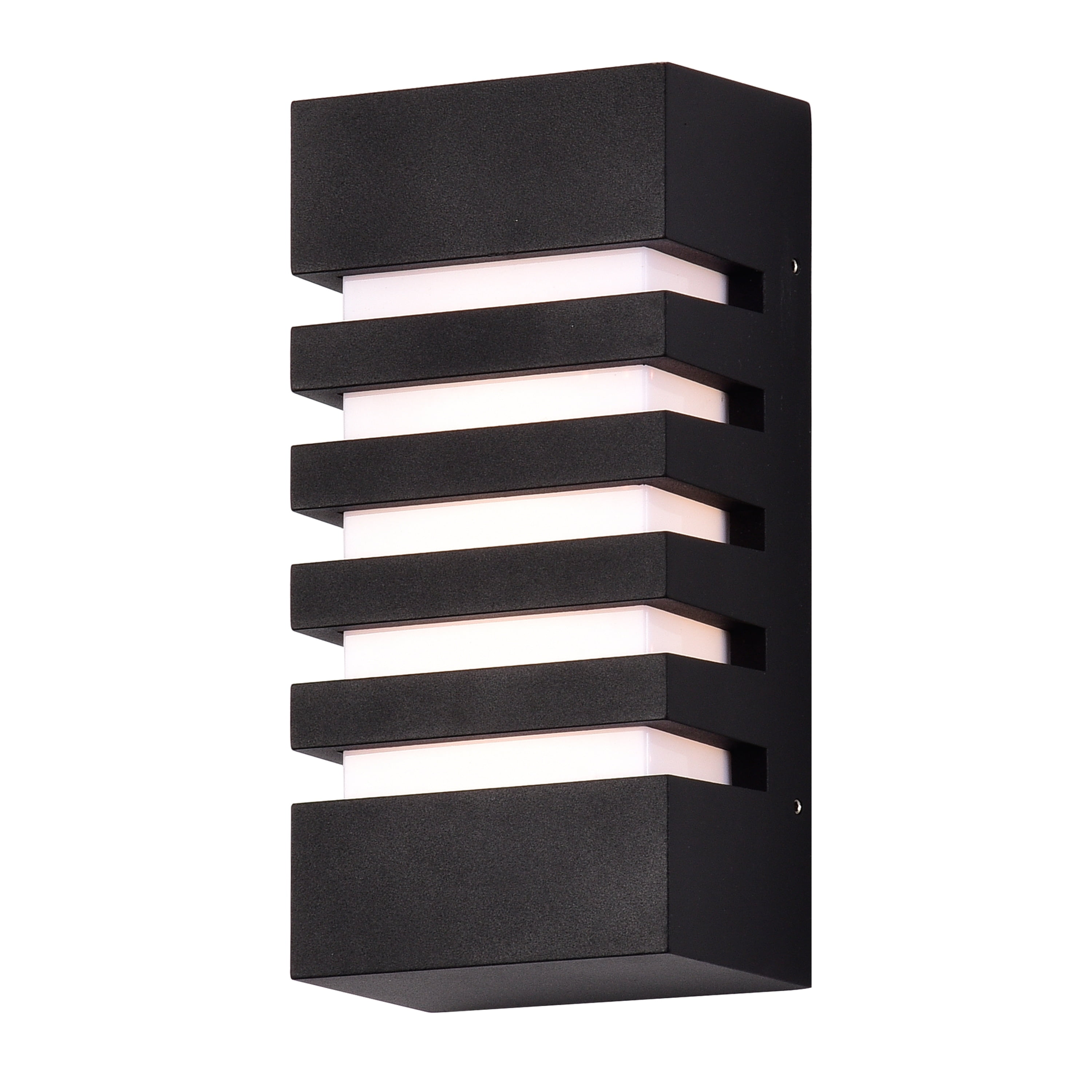 C Cattleya 9.75in. Integrated LED Black Outdoor Wall Light with Die-Cast Aluminum - Matte Black