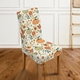 thumbnail image 5 of Vintage Pumpkin Thanksgiving Chair Covers Set of 4 Soft Spandex Removable Fall Chair Covers for Dining Chairs Stretchable Polyester Washable Parsons Chairs Slipcover for Restaurant Banquet, 5 of 7