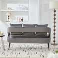 thumbnail image 6 of Sofas for Two 53.7"Modern Upholstered Velvet Open Back Loveseat Settee with 3 Pillows, Small Comfy Sofa 2-Seater Mini Sofa for Small Space with Metal Legs, Living Room Bedroom Office Dorm Studio Apar, 6 of 9