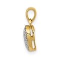 thumbnail image 2 of Real 14kt Yellow Gold With White Rhodium Diamond Heart Pendant; for Adults and Teens; for Women and Men, 2 of 4