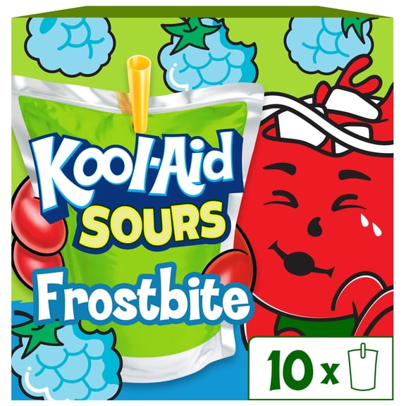 Kool-Aid Sours Frostbite Artificially Flavored Drink, 10 Count Box, 6 oz Pouches