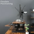 thumbnail image 6 of VIVO Vintage Brown/Black 32" Standing Desk Riser with Dual 13"-30" Monitor Mount, 6 of 9