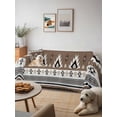 thumbnail image 6 of Brown Boho Couch Cover for 2 Cushion Couch, Farmhouse Aztec Southwest Ethnic Geometric Washable Love Seat Sofa Covers Slipcover, Throw Sofa Covers for Pets, Furniture Protector 71"x102", 6 of 9