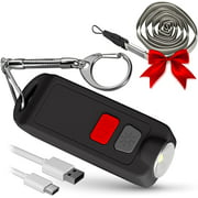 Rechargeable Emergency Self Defense Personal Alarm Keychain with LED Light, Safe Sound Siren for Women 130dB by Iartidea Store - Black