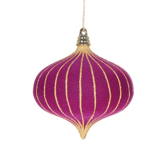 Vickerman 4" Dark Purple Onion Ornament, 3 per bag.