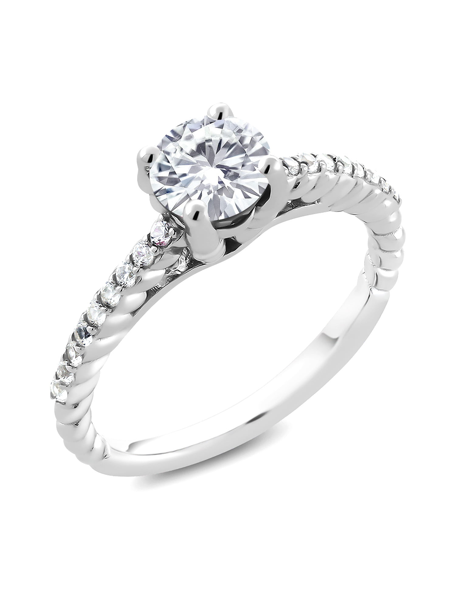 Gem Stone King - Gem Stone King 925 Sterling Silver Solitaire w/ Accent ...