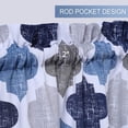 thumbnail image 3 of 3 Pieces Moroccan Kitchen Curtains Tier & Valance Set, Lattice Pattern Cotton Blend Cafe Bathroom Curtains for Small Windows, Gray/Navy (58" x 15" Valance, 2 Set of 29 x 24" Tiers), 3 of 9