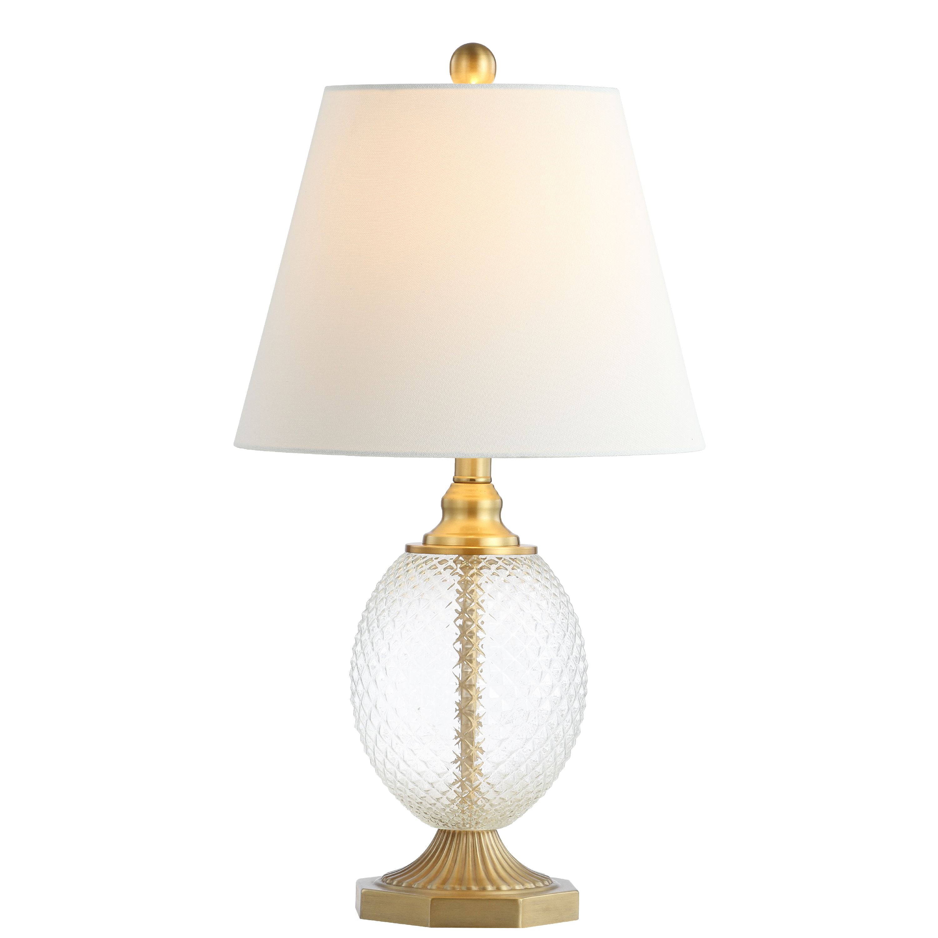 Safavieh Kaiden Modern Abstract 24 in. H Table Lamp, Clear/Brass Gold