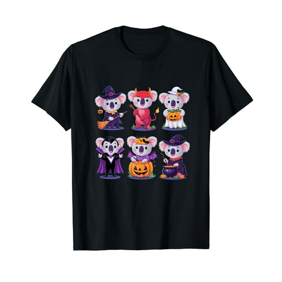 Koala Halloween Pumpkin Spooky Cute Koala T-Shirt for Men Women Cotton Summer Top Tee