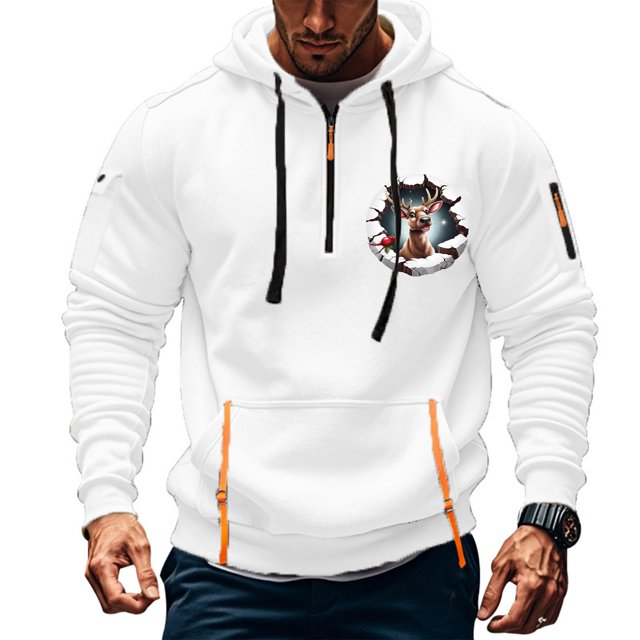 Sudadera con capucha para hombre, informal, con estampado, deportiva, de manga larga, blusa de poliéster