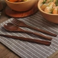 thumbnail image 3 of 3X Wooden Cutlery Set Portable Eco Friendly Reusable Flatware Utensils Set Spoon Fork Chopsticks, 3 of 5