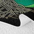 thumbnail image 5 of Homewish Bohemian Tree Of Life Twin Quilt Set,Black Gold Green Twin Coverlet Set,2-Piece, 5 of 7