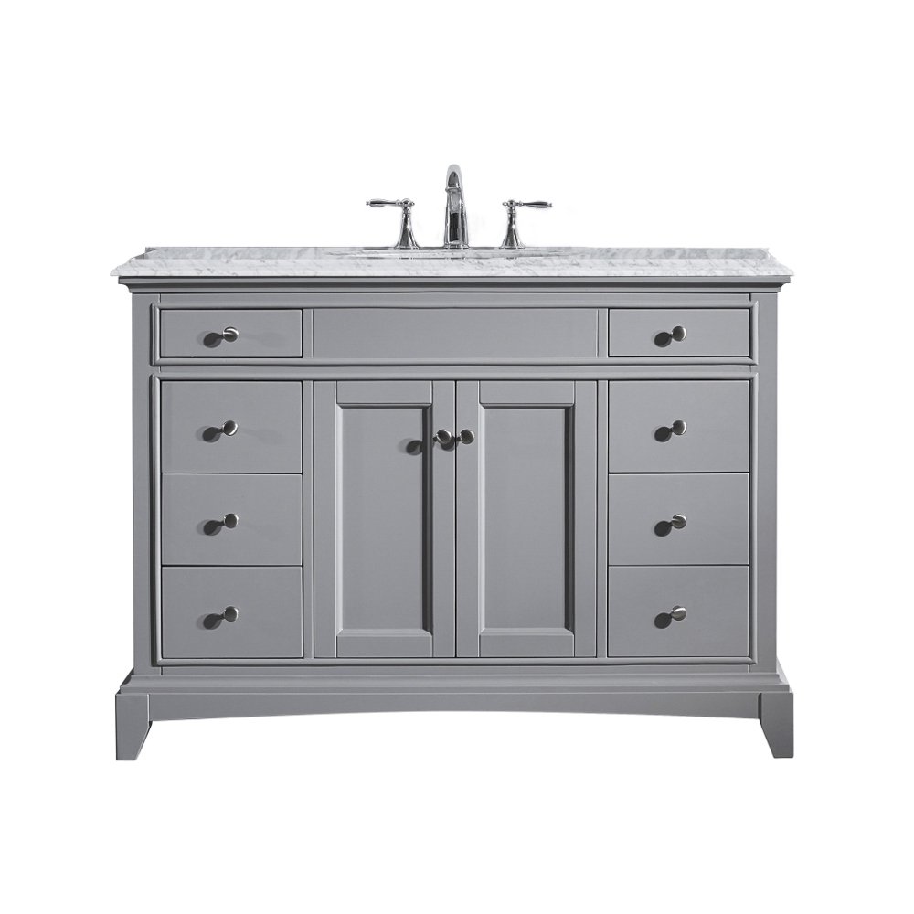 Eviva Elite Stamford 42" Gray Solid Wood Bathroom Vanity Set with