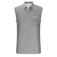 thumbnail image 3 of Mgmyaa Men's Tank Top Turn Down Collar and Henley Neck Summer Sleeveless Workout Muscle Shirts Swim Beach Bodybuilding Tops, 3 of 5