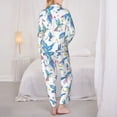 thumbnail image 3 of Pajama Sets for Women 2 Pcs, Classic Watercolor Cute Parrot Button Down Long Sleeve Sleepwear Lounge PJ Sets, 3 of 6