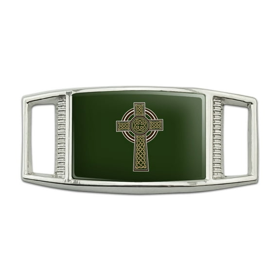 Celtic Christian Cross Irish Ireland Rectangular Shoe Shoelace Shoe Lace Tag Runner Gym Charm Decoration