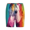 thumbnail image 6 of Daiia Watercolor White Horse Mens Woven Stretch Pajama Short,Short Pajama Pants-4X-Large, 6 of 7