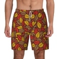 thumbnail image 2 of Picia Fall Leaves pattern Mens Swim Trunks with Compression Liner Stretch Beach Shorts Quick Dry with Zipper Pockets No-Chafing Board Shorts-3X-Large, 2 of 9
