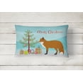 thumbnail image 2 of Carolines Treasures BB9243PW1216 Red Fox Christmas Canvas Fabric Decorative Pillow, Teal, 12H x16W, multicolor, 2 of 3