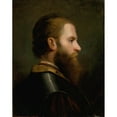 thumbnail image 2 of Friedrich von Amerling 15x18 Black Ornate Wood Framed Double Matted Museum Art Print Titled - Head Study of a Man (1850), 2 of 5