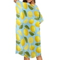 thumbnail image 4 of HELLHERO Kimono Swim Cover Up for Trip High Quality Fabrics Lightweight Bathing Suit Cover Up Blue Stripe Lemon, 4 of 6