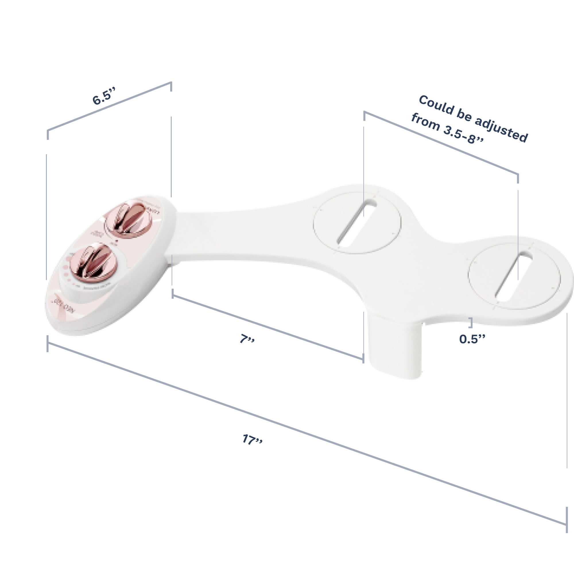 LUXE Bidet NEO 185 Self Cleaning Nozzle Fresh Water Non-Electric Bidet Toilet Attachment (Rose Gold)