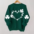 thumbnail image 2 of WREESH Womens Crewneck Sweatshirts St. Patrick's Day Sweatshirts Shamrocks Printed Graphic Sweatshirts Loose Fit Long Sleeved Tops Pullover Sweatshirts Green, 2 of 4