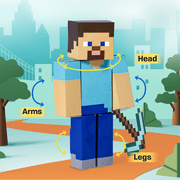 Minecraft Steve - Officially Licensed Buildable Papercraft Character Kit, No Glue No Scissors, Ages 6+