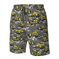 thumbnail image 5 of Kdxio Modern Yellow Excavator Pattern Mens Casual Shorts - Drawstring Summer Beach Sports Shorts for Men, 5 of 9