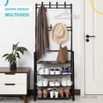 thumbnail image 3 of Perchero Resistente Estante Organizador Ropa Zapatera Rack negro 6.49 pulg Elly Decor ED-PHO-MUL, 3 of 8