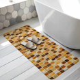 thumbnail image 2 of Runner Rug 15.7"x47.2", Abstract Geometric Non Slip Backing Floor Mats Area Rugs, Absorbent Muddy Dirt Trapping Carpet for Hallway Entryway Kitchen Bedside Vintage Minimalist Grid Gingham Brown, 2 of 9