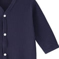 thumbnail image 5 of Tranfacy Boys and Girls 0-6 Months Rompers Long Sleeve Full Length Pant Crew Neck Ribbed Footed Jumpsuit Outfit, 5 of 5