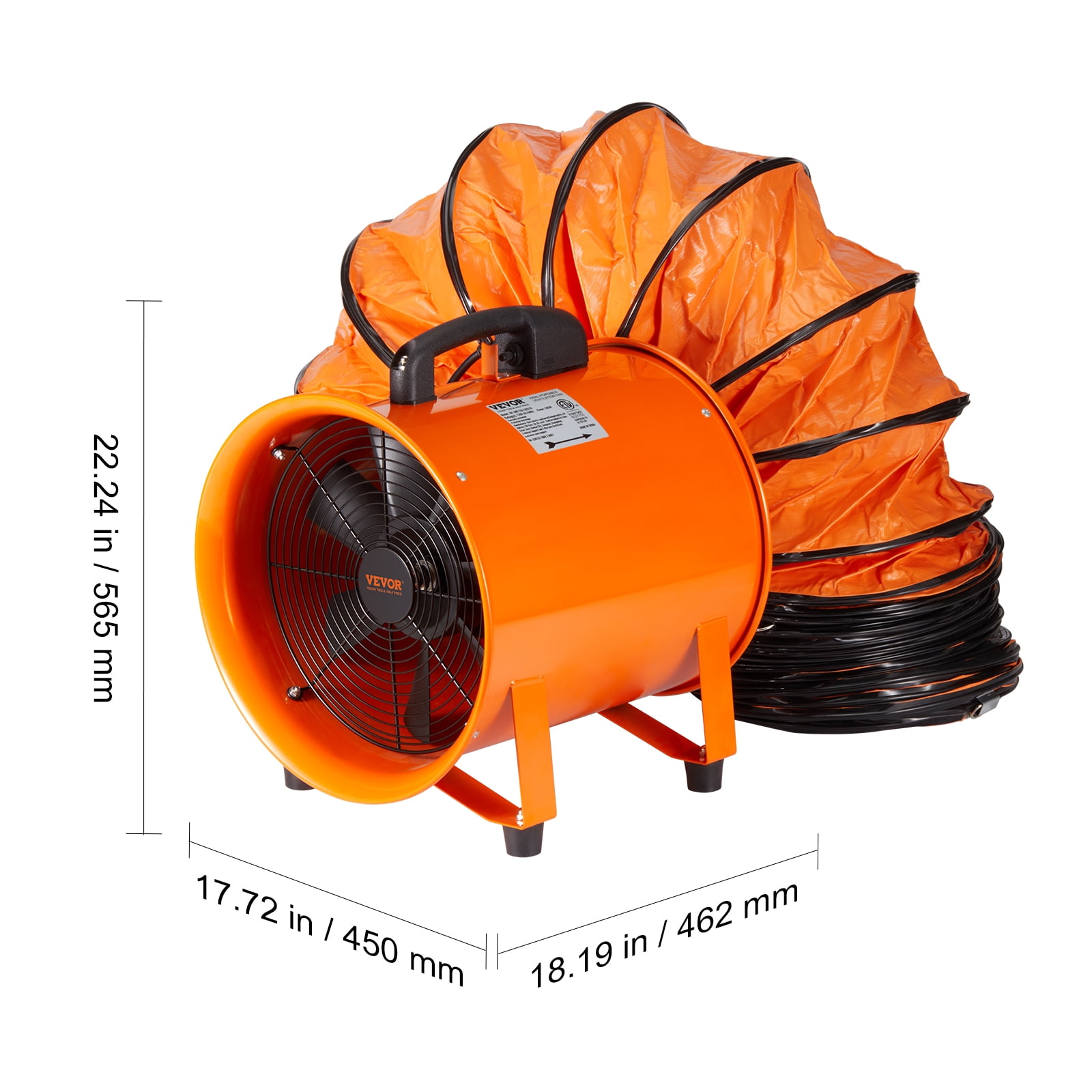 BENTISM 16" Extractor Fan Blower Portable 16.4ft Duct Hose Ventilator Industrial