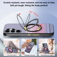 thumbnail image 3 of Magnetic For Samsung Galaxy S24 Phone Case,With 360° Rotatable Ring Kickstand,Anti-Scratch PU Leather Gradient Fiber Pattern Back Design,Shockproof Anti-fall Durable Phone Case,Purple, 3 of 9