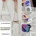 thumbnail image 4 of Decase for iPhone 15 Pro Max Crossbody Wallet Case with PU Leather Card Holder Slots Kickstand Flip Folio Zipper Handbag Phone Cover,White, 4 of 8
