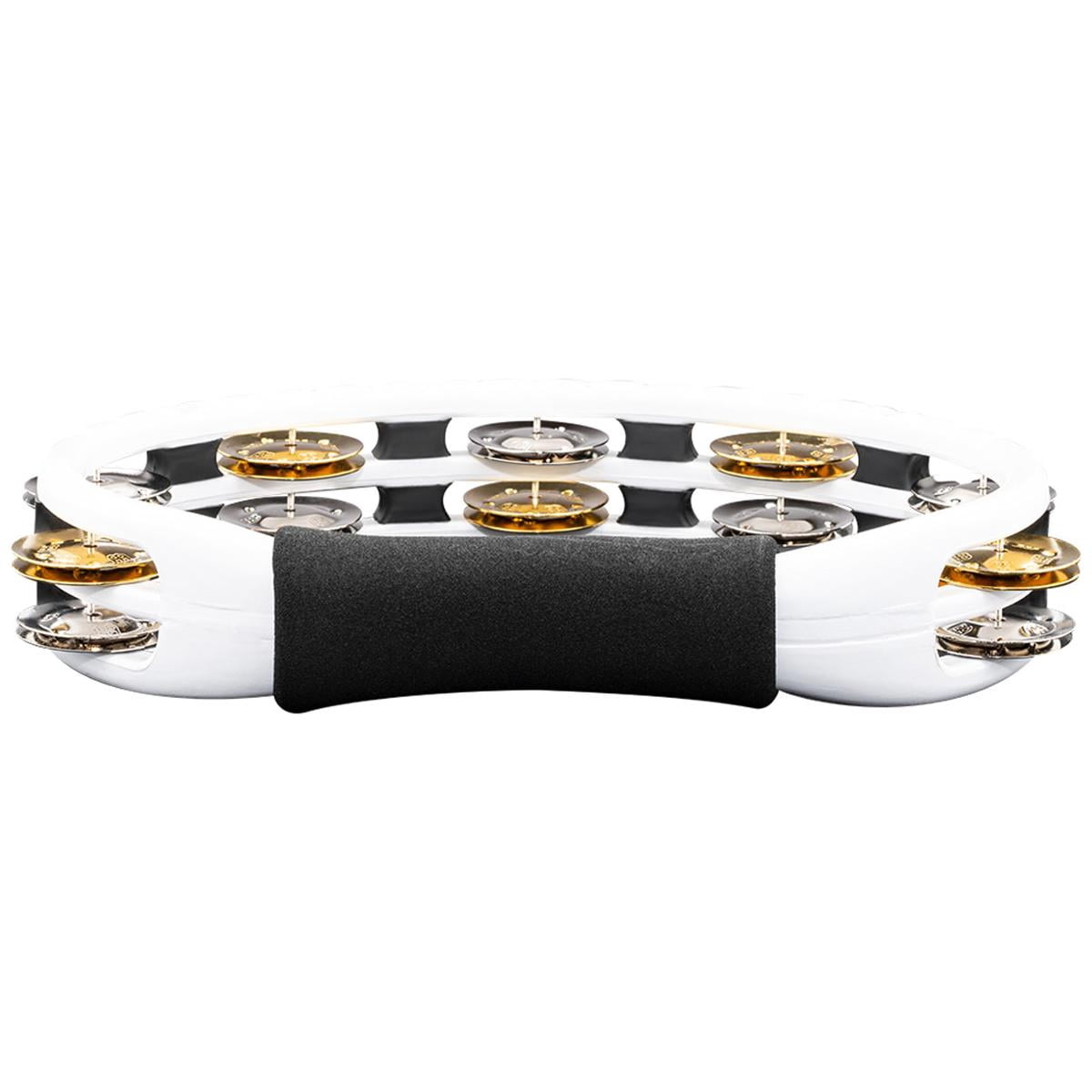 Meinl Recording Combo Hand Held ABS Tambourine with Double Row Jingles, White