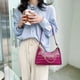 thumbnail image 2 of Bolso de hombro de PU con patrón de cocodrilo retro para mujer Bolso de color puro (rosa roja) Likrtyny Para estrenar, 2 of 9
