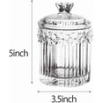 thumbnail image 2 of Crystal Glass Candy Dish Relief Flower Sugar Bowl Storage Jar with Lid, 2 of 7