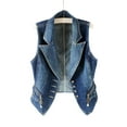 thumbnail image 2 of zbxnLI S-5XL Women's Denim Vest Sleeveless Casual Button down Jean Waistcoats Fashion Jacket Plus Size, 2 of 4