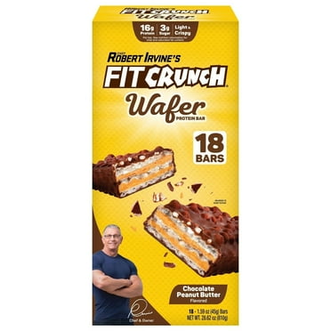 Robert Irvines FITCRUNCH High Protein Wafer Bars Chocolate PB 1.59 Oz (18 Ct)