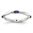 thumbnail image 3 of Auriga 925 Sterling Silver Rhod-plated Created Sapphire Ring for Women Size- 7, 3 of 6