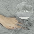 thumbnail image 4 of Unique Bargains Faux Sheepskin Rugs Plush Area Rug Light Gray 2x5 Feet, 4 of 8